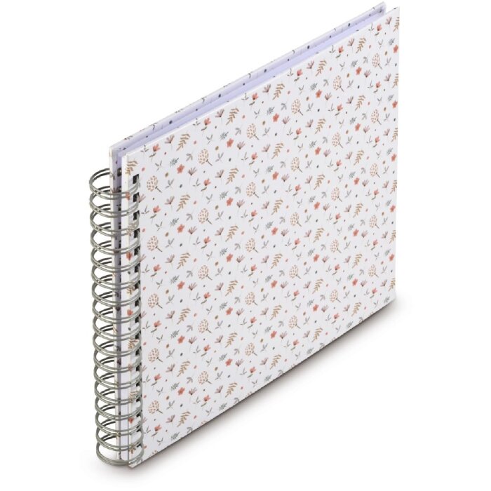 Álbum espiral floral Hama, 28x24 cm, 50 páginas blancas, neutro