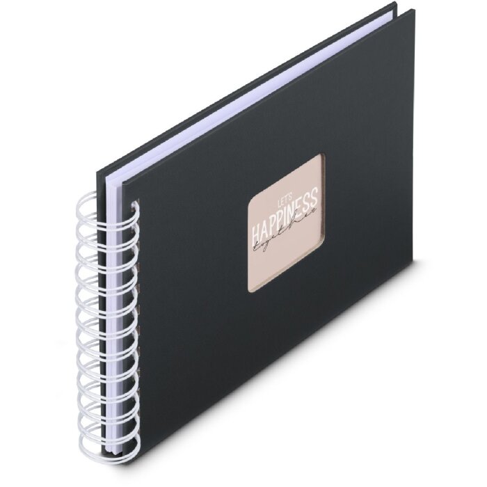 Álbum espiral Fine Art Hama 24x17 cm 50 páginas blancas New Black