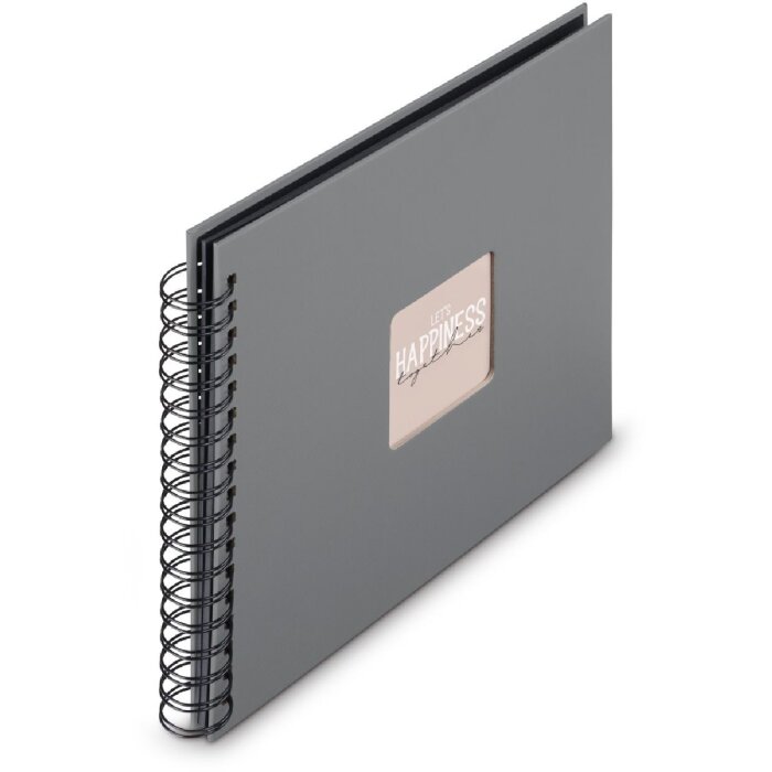 Álbum espiral Fine Art Hama 28x24 cm 50 páginas Negro Gris Piedra