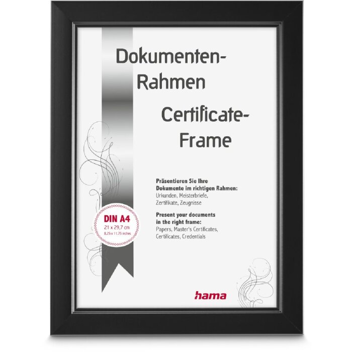 Marco de fotos de plástico Hama Chill Negro 21 x 29,7 cm DIN A4