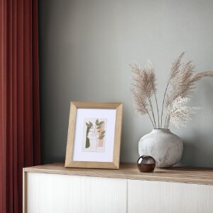 Marco de fotos de madera Albero Taupe 20x30 cm con vidrio reflex y montaje