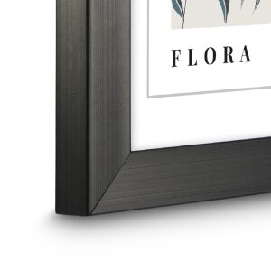 Marco de fotos de plástico Hama Flora Gris Contraste 15 x 20 cm