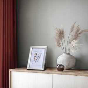 Marco de fotos de plástico Flora, plata, 15 x 20 cm