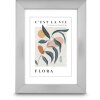 Marco de fotos de plástico Flora, plata, 15 x 20 cm