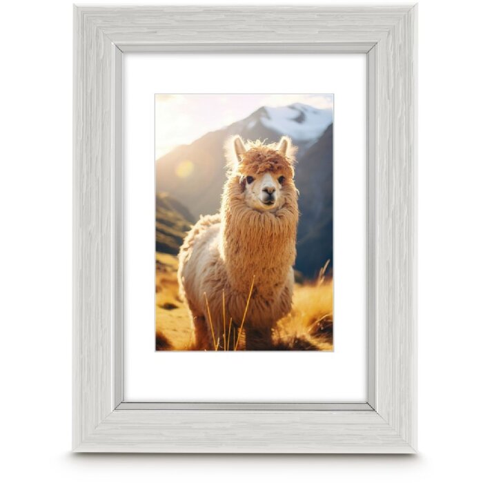 Marco de fotos de plástico Lima Blanco 13x18 cm con soporte para mesa y montaje en pared