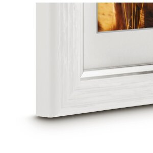 Marco de fotos de plástico Lima Blanco 13x18 cm con soporte para mesa y montaje en pared