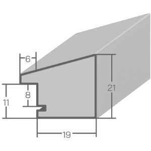 Espejo de pared blanco 30x60 cm de madera con listón curvado hacia adentro