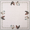 Tapa de mesa Clayre & Eef BYC01 100x100 cm con motivo de gallinas en algodón beige