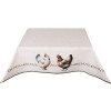 Tapa de mesa Clayre & Eef BYC01 100x100 cm con motivo de gallinas en algodón beige