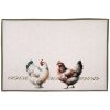 Set de 6 fundas para mesa Clayre & Eef BYC40 48x33 cm Motivo gallinas algodón beige verde