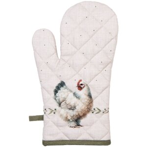 Guante de horno Clayre & Eef BYC44 18x30 cm Beige-Braun