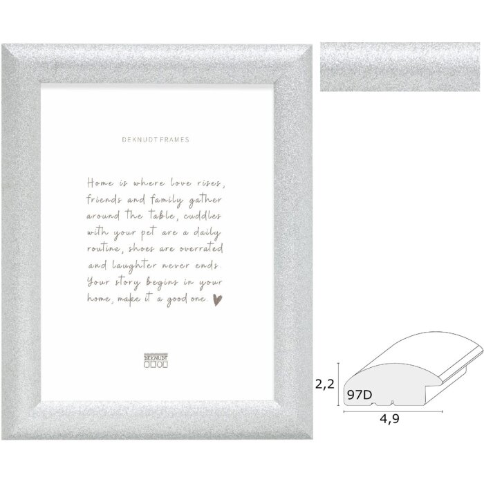 Marco de fotos de madera Deknudt S97DD7 Plata Klarglas 13x18 hasta 40x60 cm
