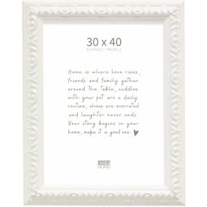 Marco de fotos de madera Deknudt S996K Blanco Negro con vidrio transparente 30x40 hasta 40x60 cm