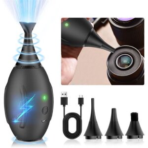 Blower de aire eléctrico Lensgo 4kPa inflar y succionar 4 boquillas USB-C agarre de silicona