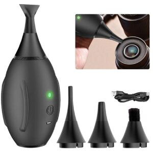 Blower de aire eléctrico Lensgo 4kPa inflar y succionar 4 boquillas USB-C agarre de silicona