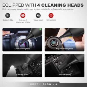 Blower de aire eléctrico Lensgo 4kPa inflar y succionar 4 boquillas USB-C agarre de silicona