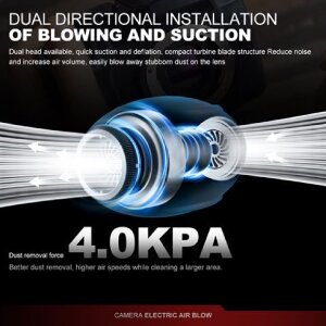 Blower de aire eléctrico Lensgo 4kPa inflar y succionar 4 boquillas USB-C agarre de silicona