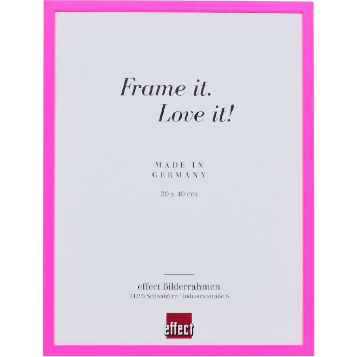 Marco de fotos de madera Profil neonpink 20x25 cm con vidrio museo