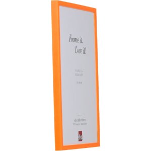 Marco de fotos de madera efecto neon naranja 40x50 cm con cristal acrílico de museo