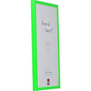 Marco de fotos de madera con perfil neón verde 27x48 cm con vidrio acrílico museo