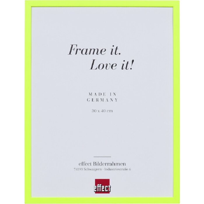 Marco de fotos Effect con perfil neón amarillo 40x50 cm con acrílico