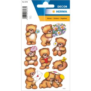 DECOR pegatinas osos con flores 3 hojas