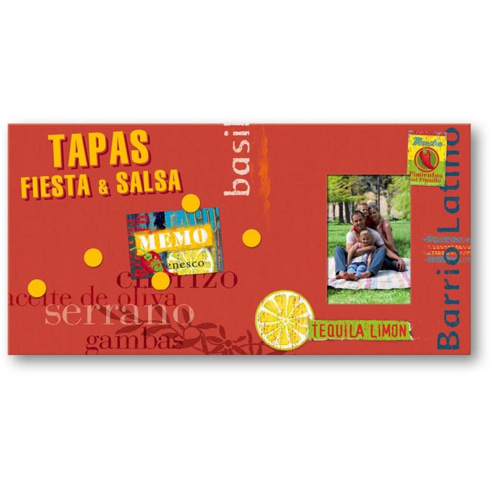 Marco de madera con imanes para recetas de tapas