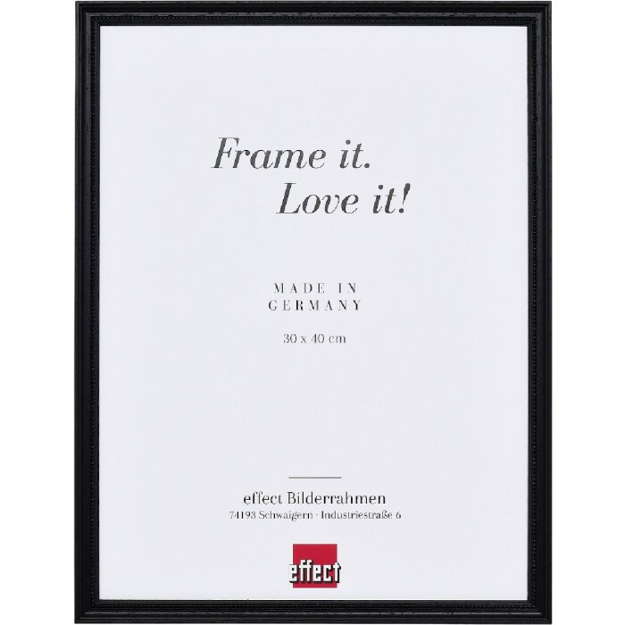 Marco de fotos de madera Effect Profil 2440 Negro 20x25 cm con vidrio decorativo