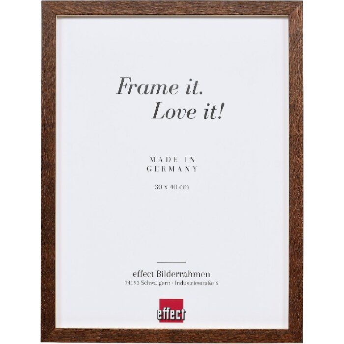 Marco de fotos de madera Effect Profil 2430 nogal 50x100 cm Vidrio transparente con soporte de separación