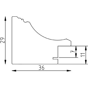 Marco de fotos de madera Profil 2420 – 45x60 cm, negro, vidrio acrílico de museo