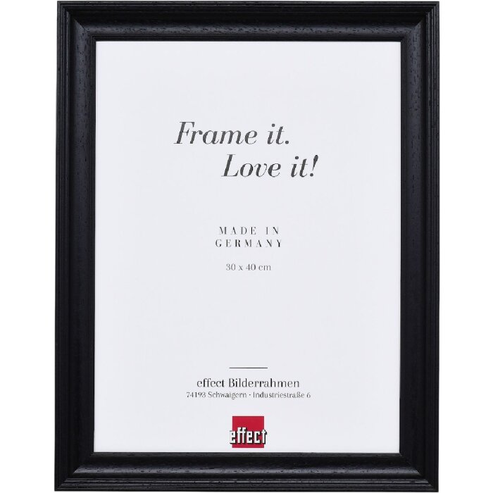 Marco de fotos de madera Profil 2420 negro 20x30 cm con vidrio decorativo