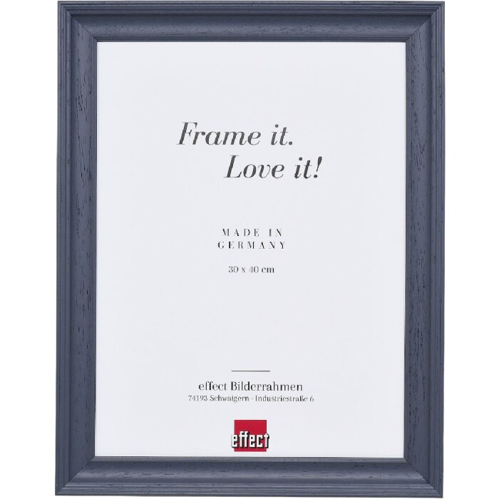 Marco de fotos de madera Effect Holz-Bilderrahmen Profil 2420 gris 23x70 cm Klarglas