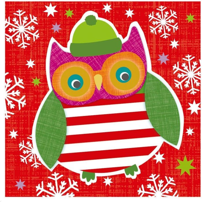 Mini Card Art Level Búho de Navidad
