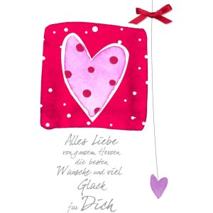 Tarjeta All Love Corazón de acuarela