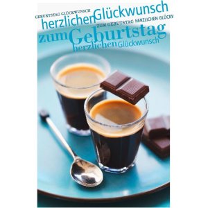 Tarjeta de cumpleaños de chocolate espresso