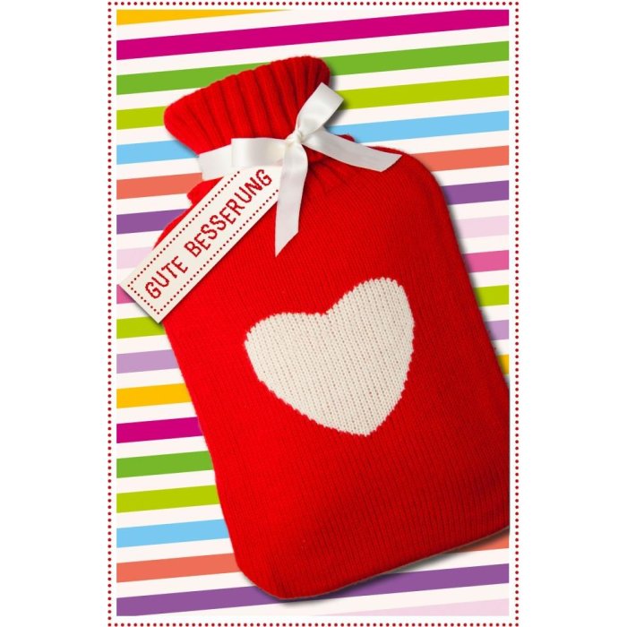 Tarjeta Artebene Buena salud - bolsa de agua caliente
