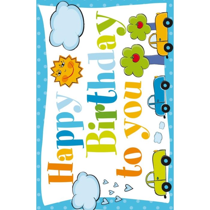 Tarjeta Artebene Cumpleaños-Coches-Niños