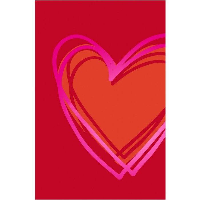 Art Level Tarjeta en relieve-Corazón-Rojo