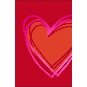 Art Level Tarjeta en relieve-Corazón-Rojo