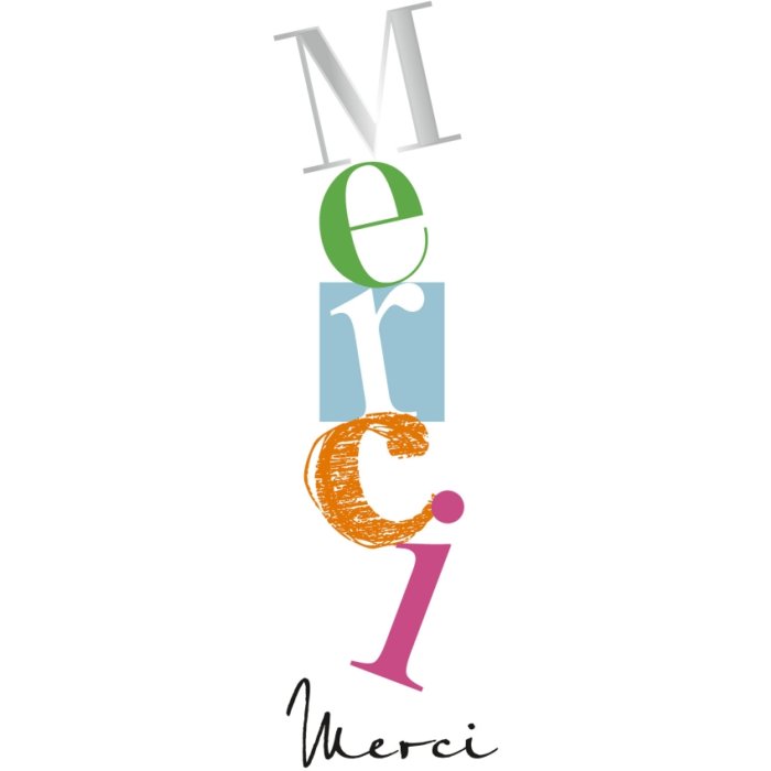 Art Level Tarjeta en relieve-Merci-Rojo