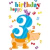 Artebene Tarjeta en relieve-3er Cumpleaños feliz-niños