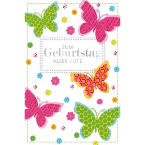 Artebene tarjeta en relieve-cumpleaños-mariposas