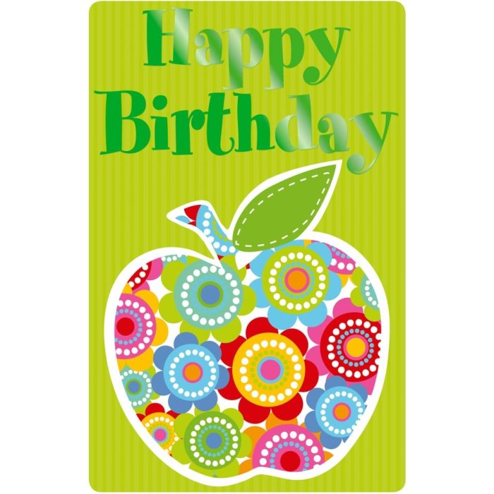 Artebene Tarjeta en relieve-Cumpleaños-Manzana