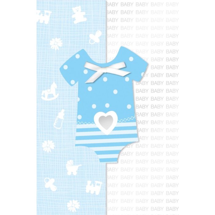 Tarjeta Artebene en relieve-bebé-azul