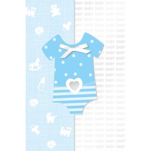 Tarjeta Artebene en relieve-bebé-azul
