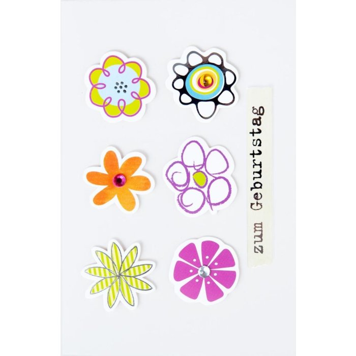 Tarjeta Artebene Cumpleaños-Flores de verano-3D