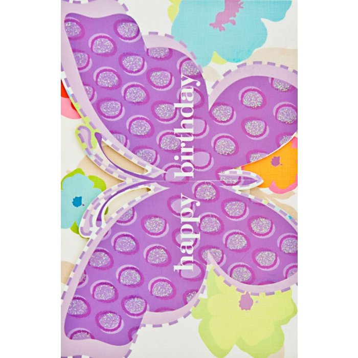Tarjeta Artebene Cumpleaños-Mariposa-Brillo
