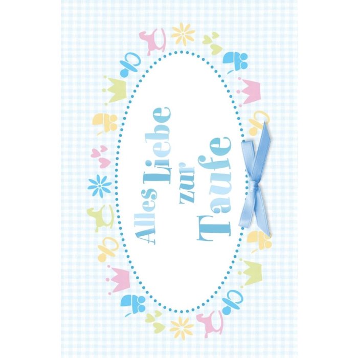 Art Level Tarjeta en relieve-Bautizo-Azul-Arco