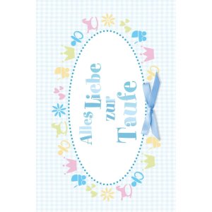 Art Level Tarjeta en relieve-Bautizo-Azul-Arco
