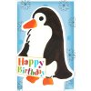 Art Level Tarjeta Stand-up-Cumpleaños-Pingüino-Glitter